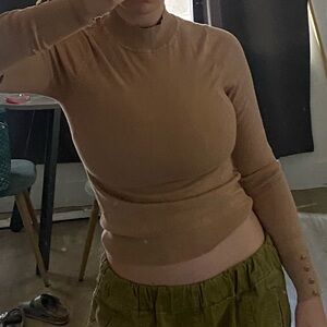 New Look Camel Ribbed Turtleneck